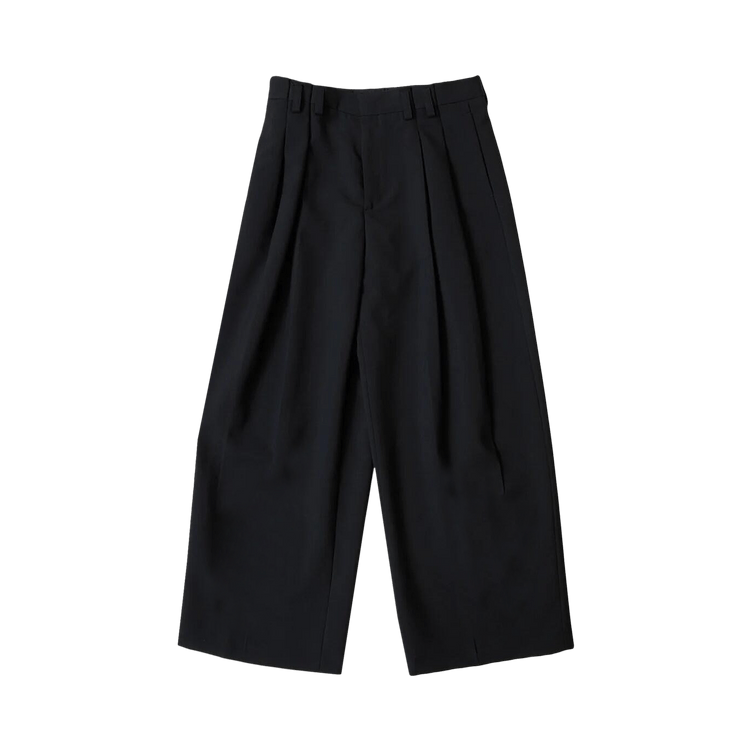 Jil Sander Wool Double Pleated Wide Leg Trousers "Black"