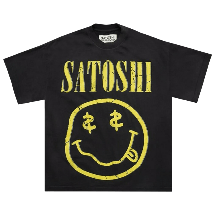 Satoshi Nakamoto Smiley Tee "Black"