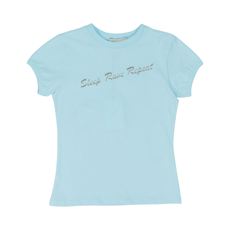 Coperni Eat Sleep Rave Glitter Fitted Tee "Blue"
