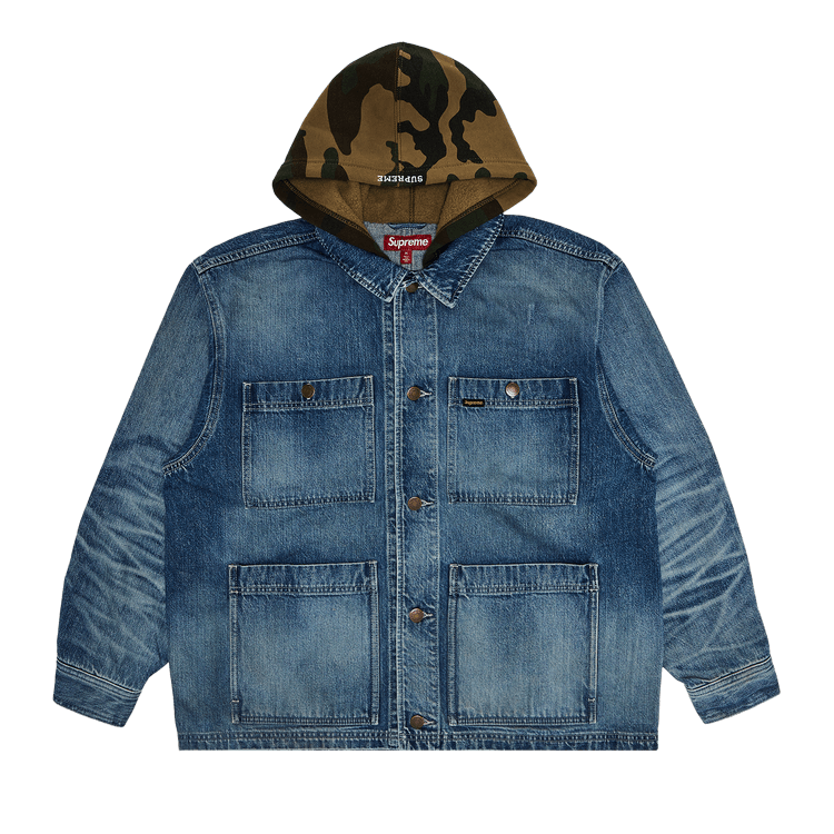 Supreme Worn Hooded Chore Coat "Denim"