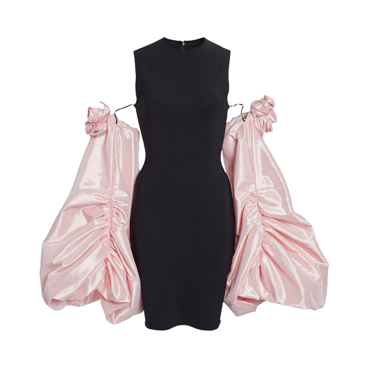 Coperni Taffeta Sleeved Jersey Dress "Black"