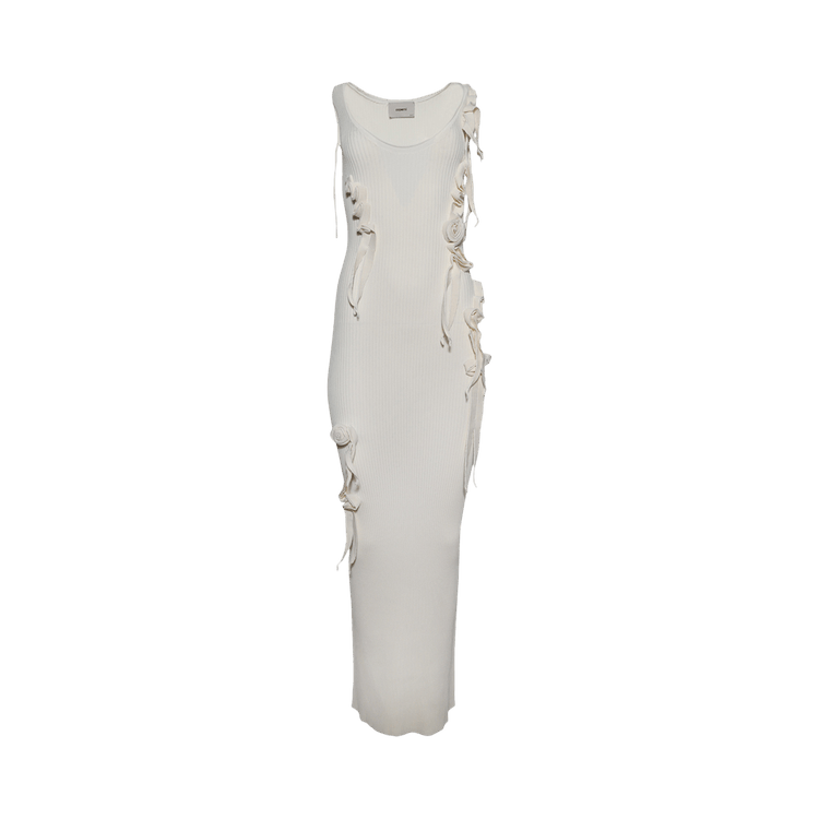 Coperni Knitted Ribbon Long Tank Dress "White"