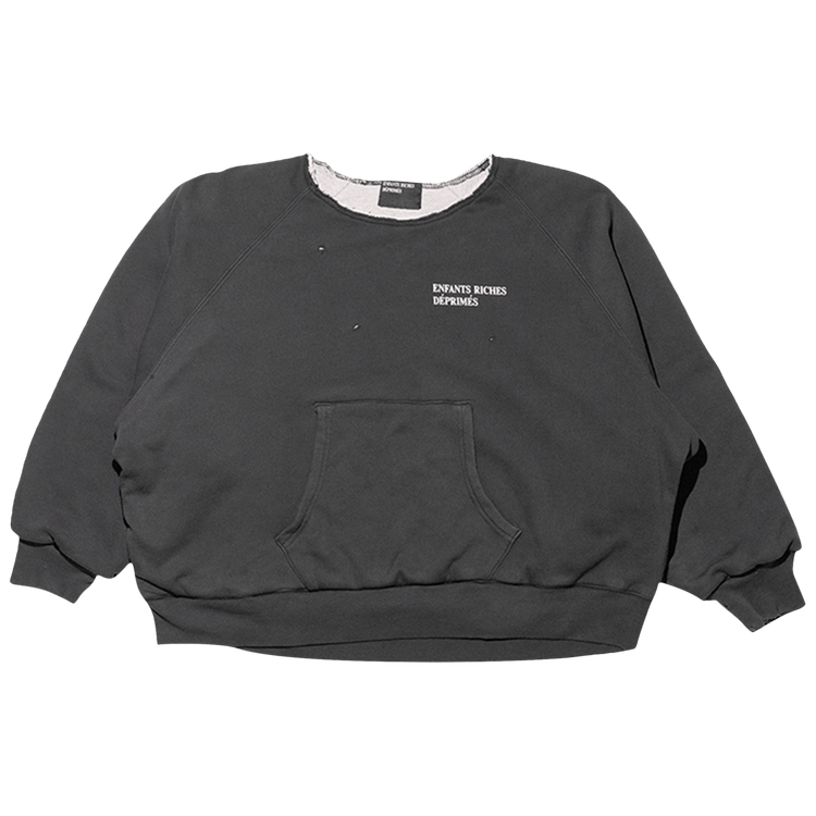 Enfants Riches Déprimés Lined Raglan Logo Sweatshirt "Vintage Black/Heather Grey"