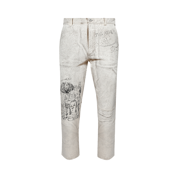Paly Hollywood The Realm Painted Suede Pant "Cream"