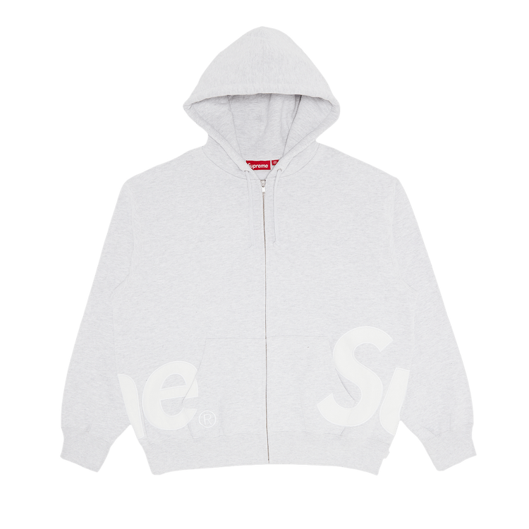 Supreme Big Logo Zip Up Hooded Sweatshirt "Ash Grey"