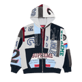 Supreme Patchwork Zip Up Hooded Sweatshirt "Navy"