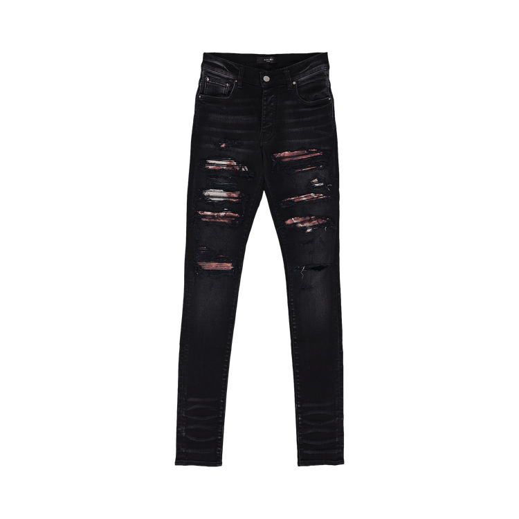 Amiri Tie Dye Bandana Thrasher Jeans "Aged Black"