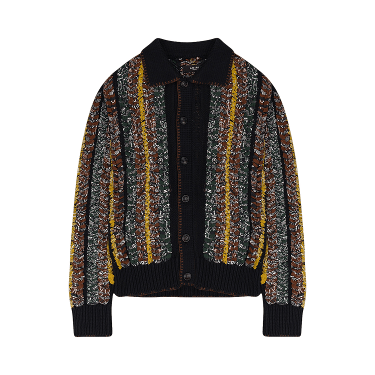Amiri Braided Bandana Button-Up Shirt "Black"