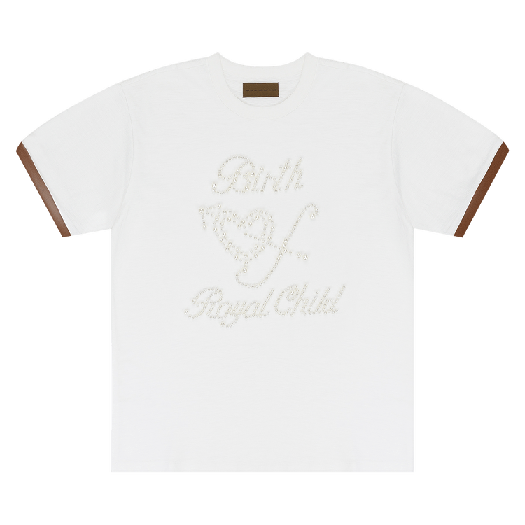 Birth Of Royal Child Pearl Patchwork Short-Sleeve "White"
