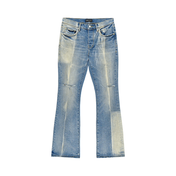 PURPLE BRAND Gaia Blowout Flare Jeans "Mid Indigo"