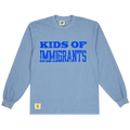 Kids of Immigrants Call Home Long-Sleeve Tee "Clear Blue"