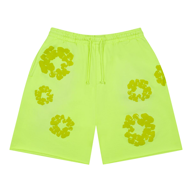 Denim Tears Mono Cotton Wreath Sweat Shorts "Neon Green"