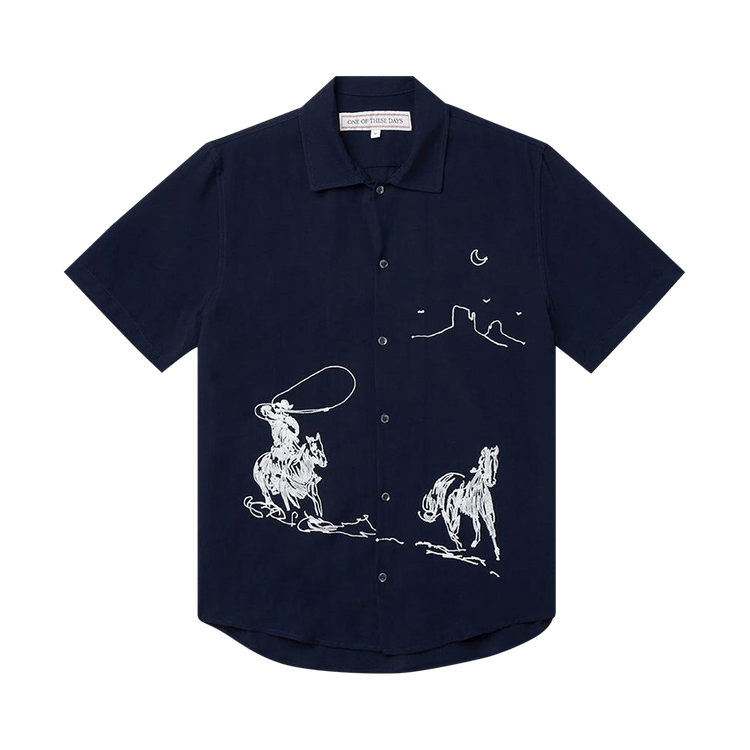 One Of These Days Into the Distance Camp Shirt "Navy"