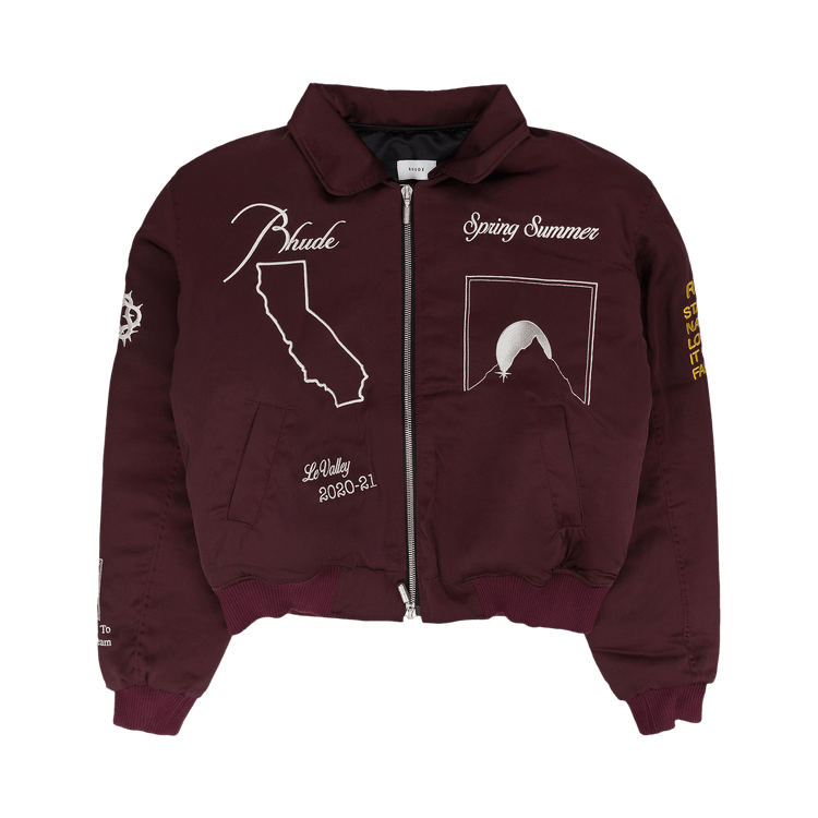 Rhude Signal Bomber Jacket "Maroon"