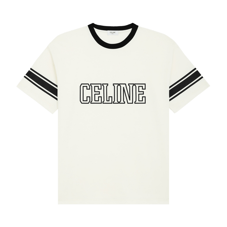 CELINE Loose Triomphe T-Shirt "Washed White/Black"
