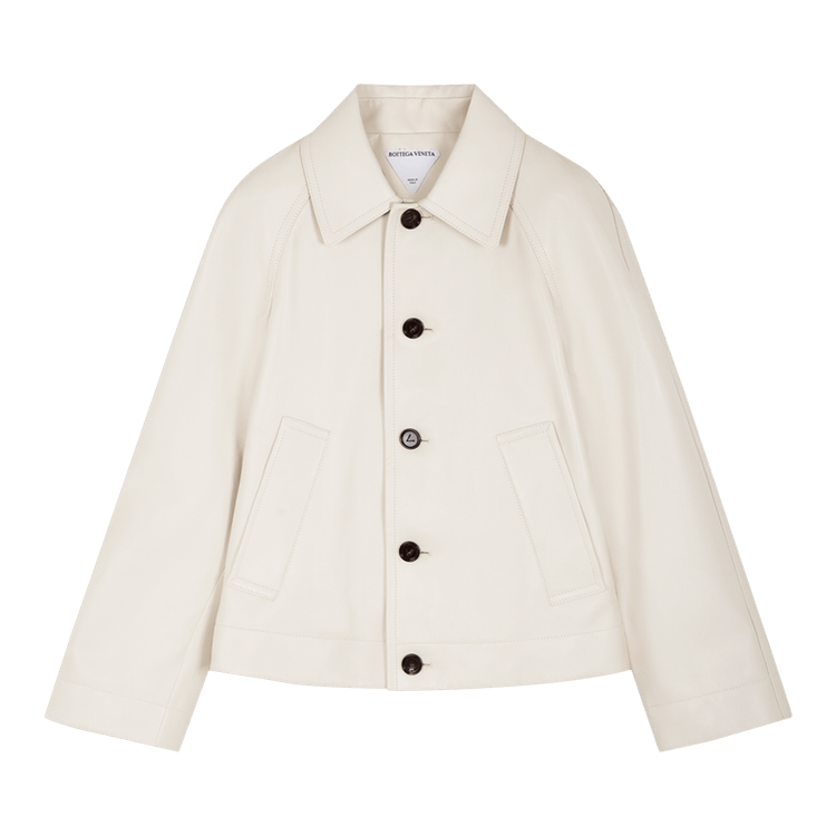 Balenciaga Raglan Sleeved Leather Jacket "Pale Meringue"