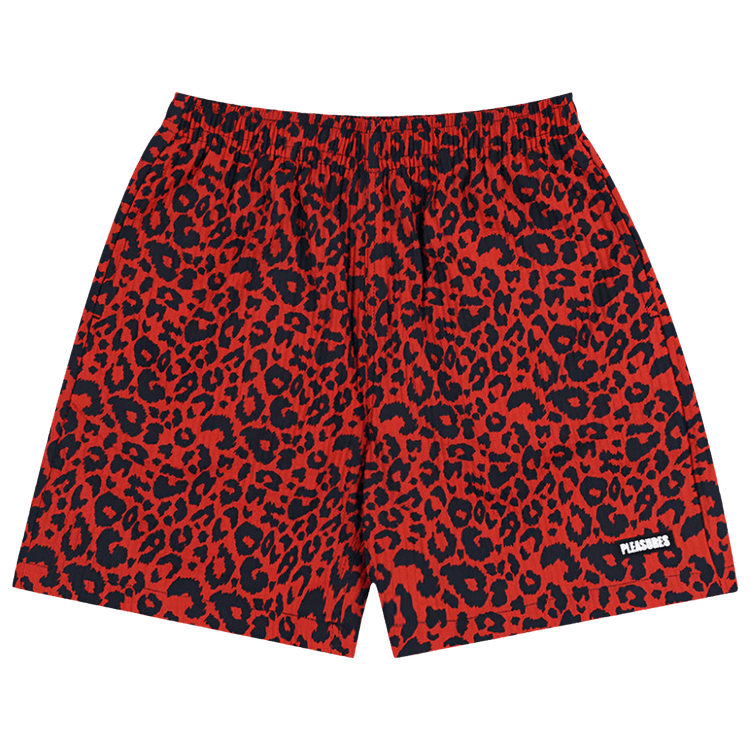 Pleasures Leopard Active Shorts "Red"