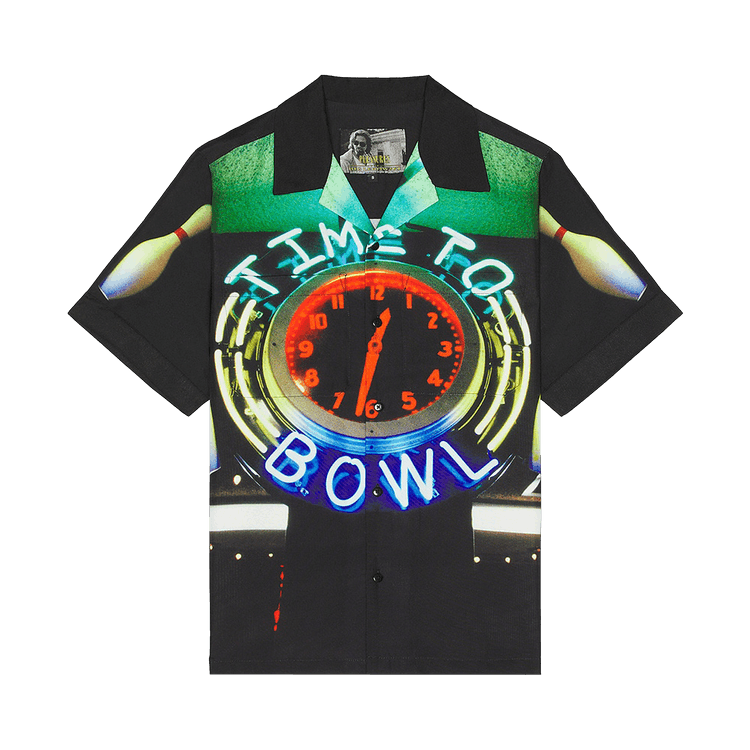 Pleasures Time Bowling Button Up Shirt "Black"
