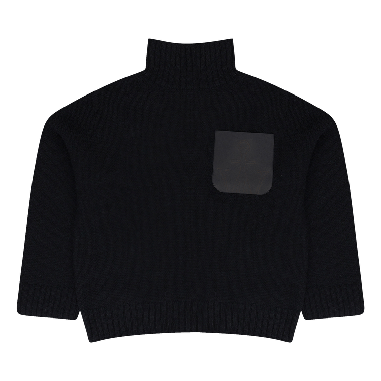 JW Anderson Leather Patch Pocket Jumper "Black"