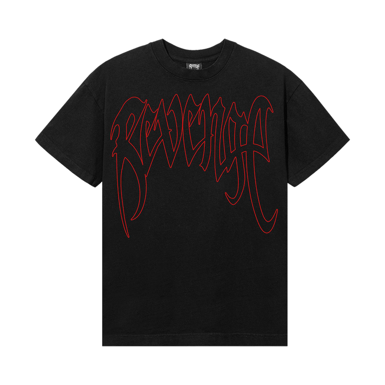 Revenge Outline Arch Logo Tee "Black/Red"
