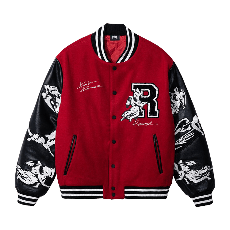 Revenge x Kosuke Kawamura Embroidered Varsity Jacket "Red"