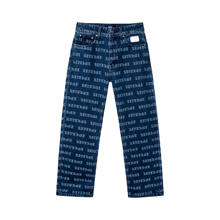 Revenge Allover Logo Denim Pant "Stonewashed Indigo"