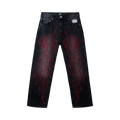 Revenge Tribal Cross Denim Pant "Black/Red"