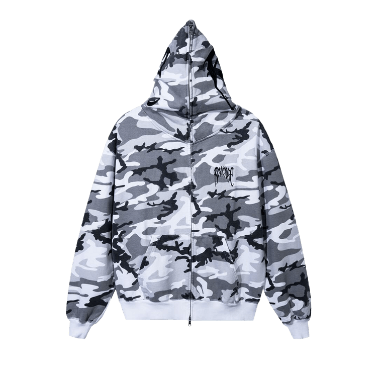 Revenge Embroidered Arch Logo Full Zip "Snow Camo/Black"