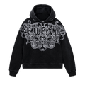 Revenge Crest Embroidered Hoodie "Distressed Black"