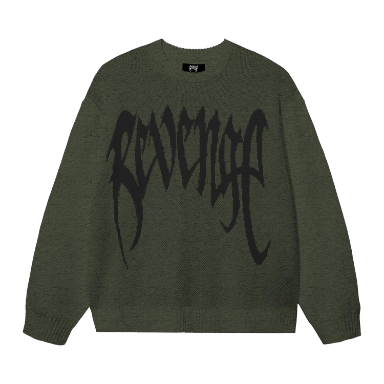 Revenge Arch Logo Knit "Olive/Black"