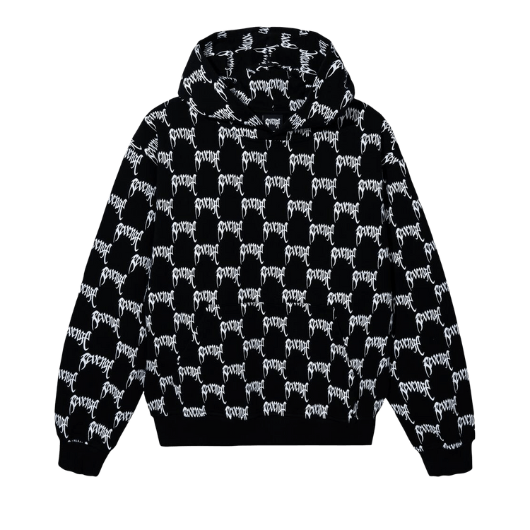 Revenge Allover Arch Logo Hoodie "Black/White"
