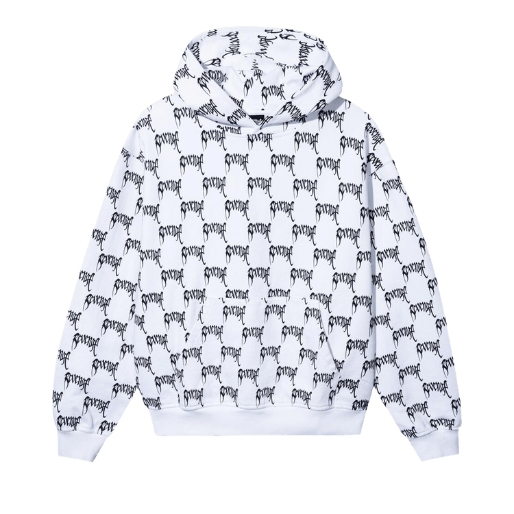 Revenge Allover Arch Logo Hoodie "White/Black"