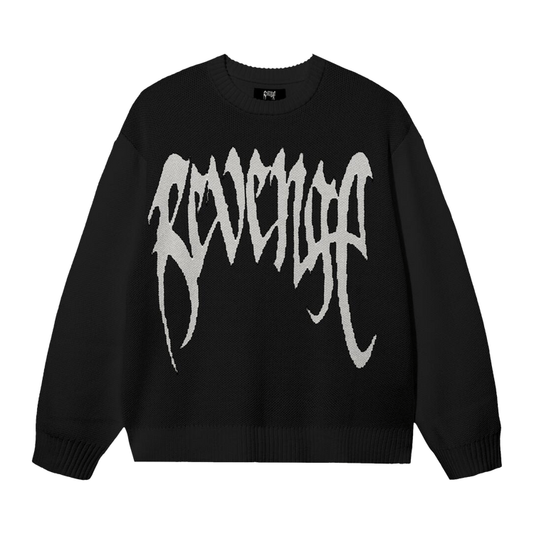 Revenge Arch Logo Knit "Black/Light Grey"