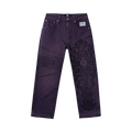 Revenge Spike Cross Embroidered Denim Pant "Purple"