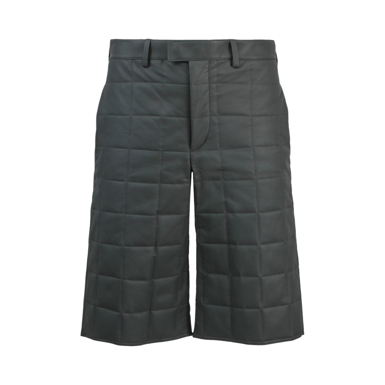 Bottega Veneta Leather Quilted Puffer Shorts "Pewter"