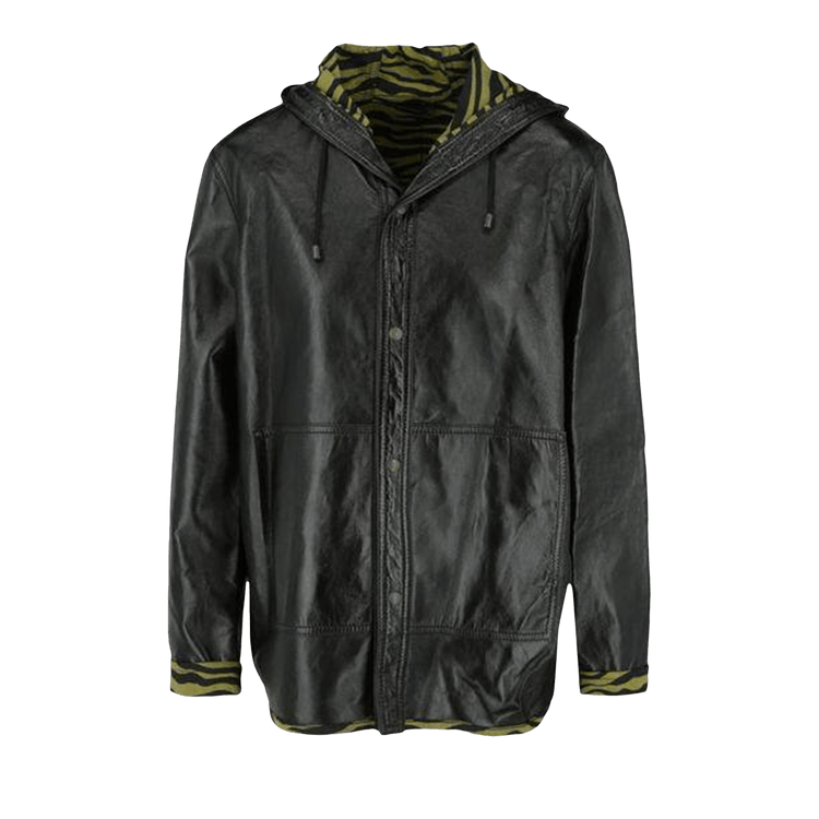 Bottega Veneta Zebra Print Lined Leather Jacket "Black/Multicolor"