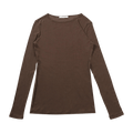 Amomento Sheer Long-Sleeve Tee "Brown"