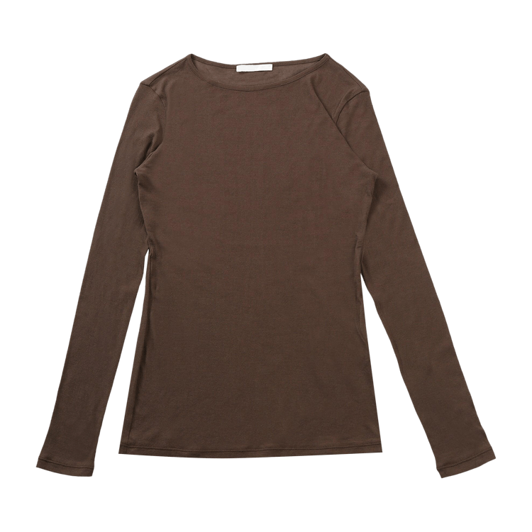 Amomento Sheer Long-Sleeve Tee "Brown"