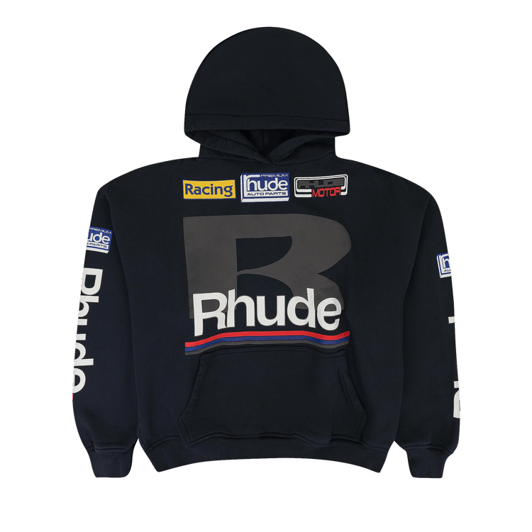 Rhude Petrol Patch Hoodie "Vintage Black"