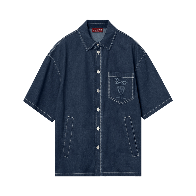 Gucci Lasered Denim Shirt "Midnight Blue"