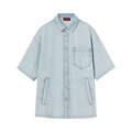 Gucci Lasered Denim Shirt "Turquoise Blue"