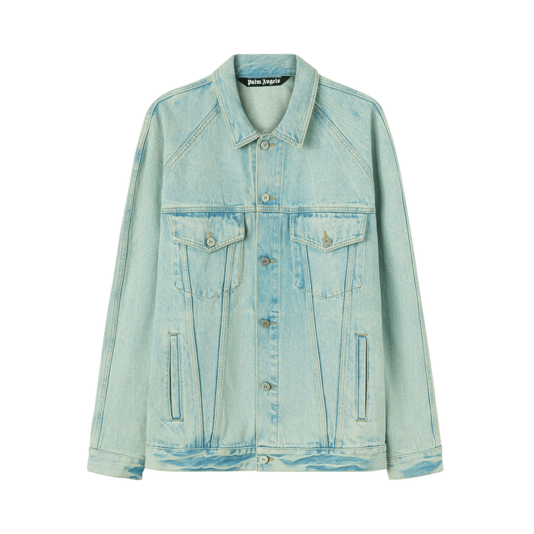 Palm Angels Overdyed Logo Denim Jacket "Mint"