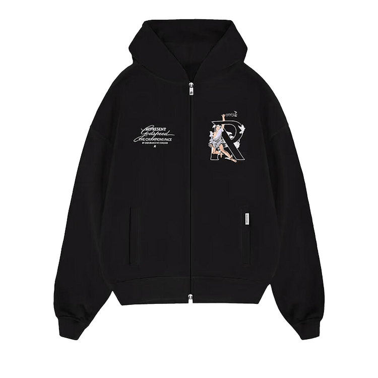 Represent Clo Hermes Zip Hoodie "Jet Black"