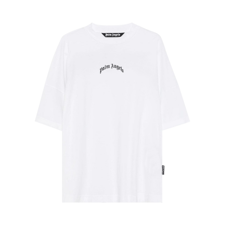 Palm Angels Back Curved Logo Over T-Shirt "Off White"