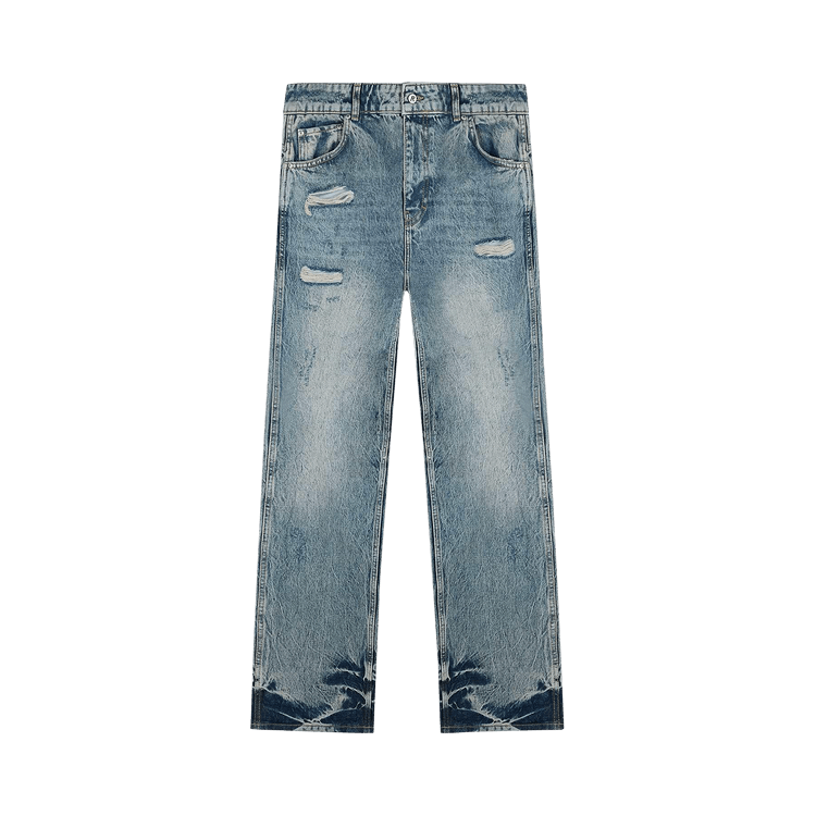 Represent Clo R3 Distressed Baggy Jeans "Blue/Cream"