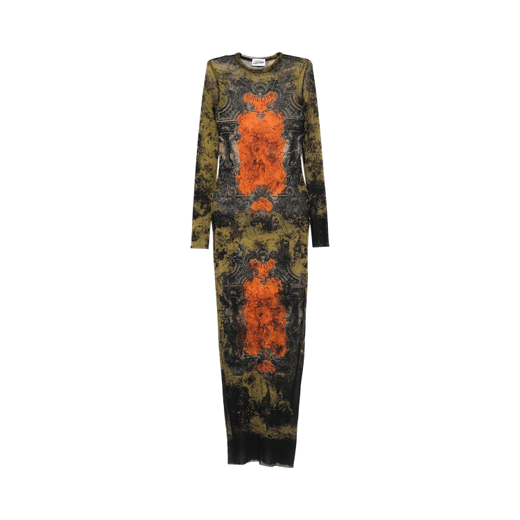 Jean Paul Gaultier Médaillon Long Dress "Black/Khaki/Orange"
