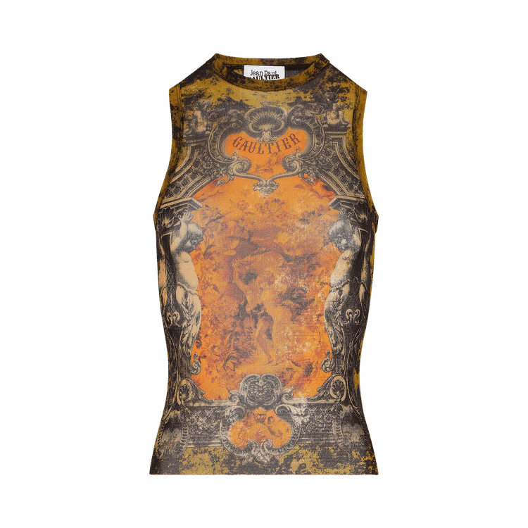 Jean Paul Gaultier Médaillon Tank Top "Black/Khaki/Orange"