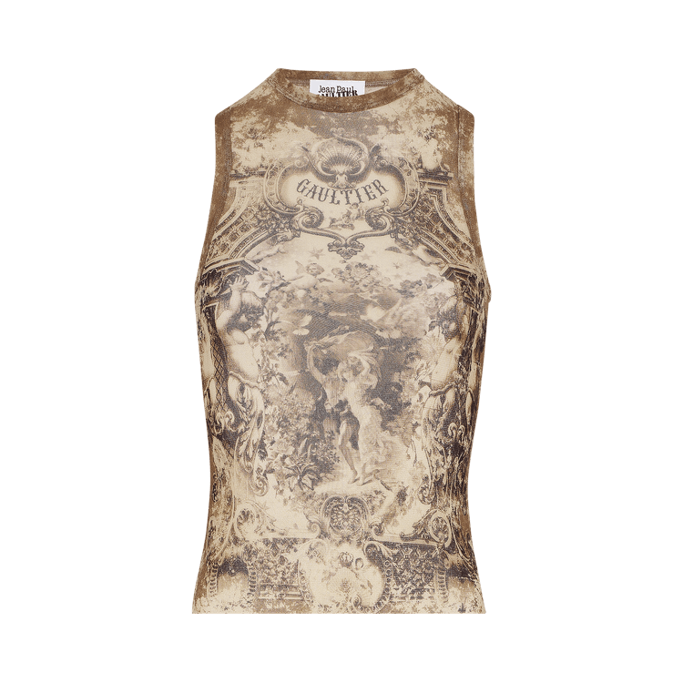 Jean Paul Gaultier Médaillon Tank Top "Light Beige/Taupe"