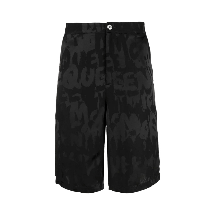 Alexander McQueen Graffiti Logo Shorts "Ink/Black"