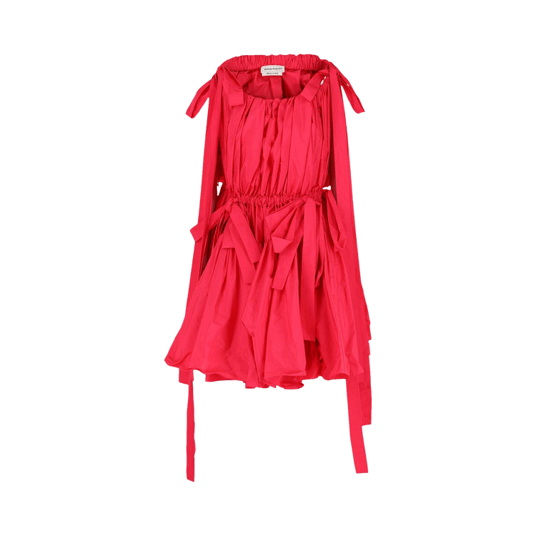 Alexander McQueen Bow Mini Dress "Neon Pink"